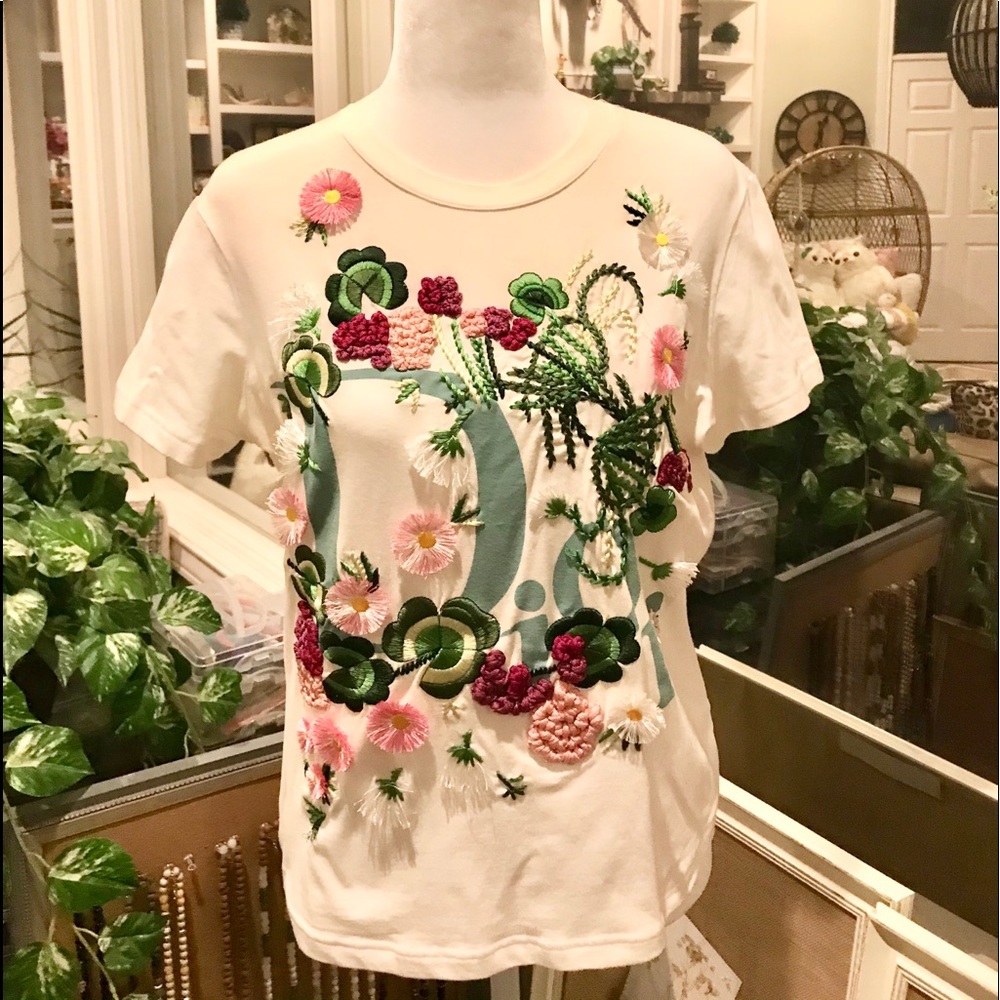 Exquisite Embroidered Christian Dior Tee